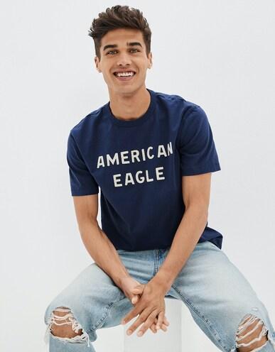 american eagle men navy super soft graphic t-shirt