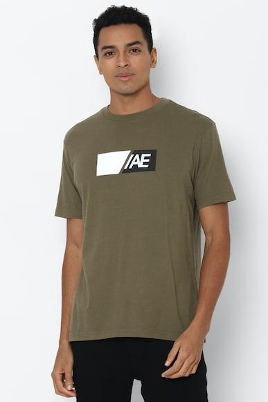 american eagle men olive active graphic t-shirt