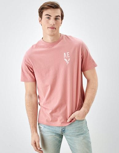 american eagle men pink super soft graphic t-shirt