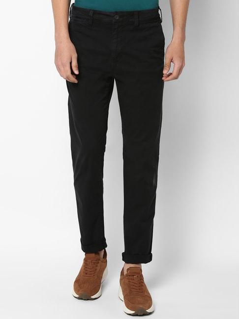 american eagle outfitters black slim fit flat front trousers