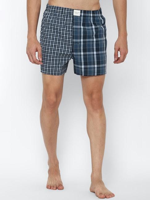 american eagle outfitters blue cotton regular fit checks boxers