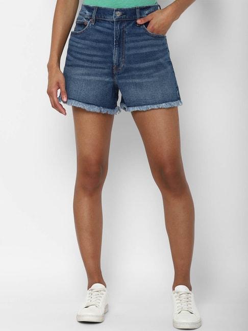 american eagle outfitters blue mid rise shorts