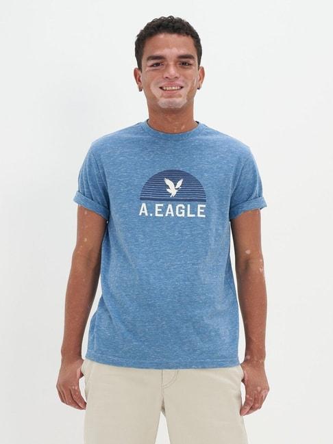 american eagle outfitters blue regular fit printed t-shirt