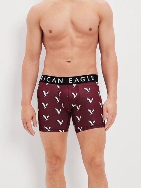 american eagle outfitters burgundy graphic print trunks