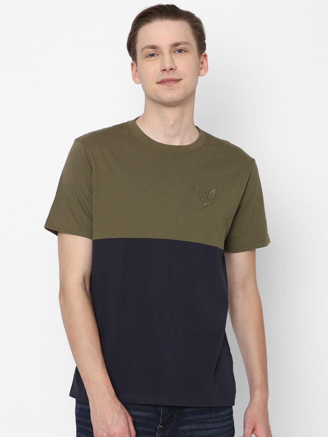 american eagle outfitters colourblocked pure cotton t-shirt