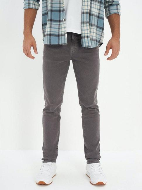 american eagle outfitters grey cotton slim fit jeans