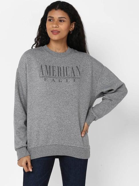 american eagle outfitters grey full sleeves sweatshirt