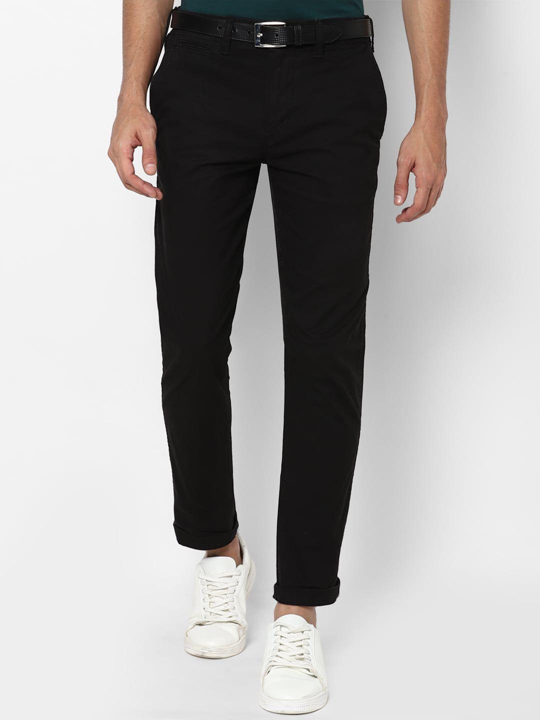 american eagle outfitters men black slim fit trousers