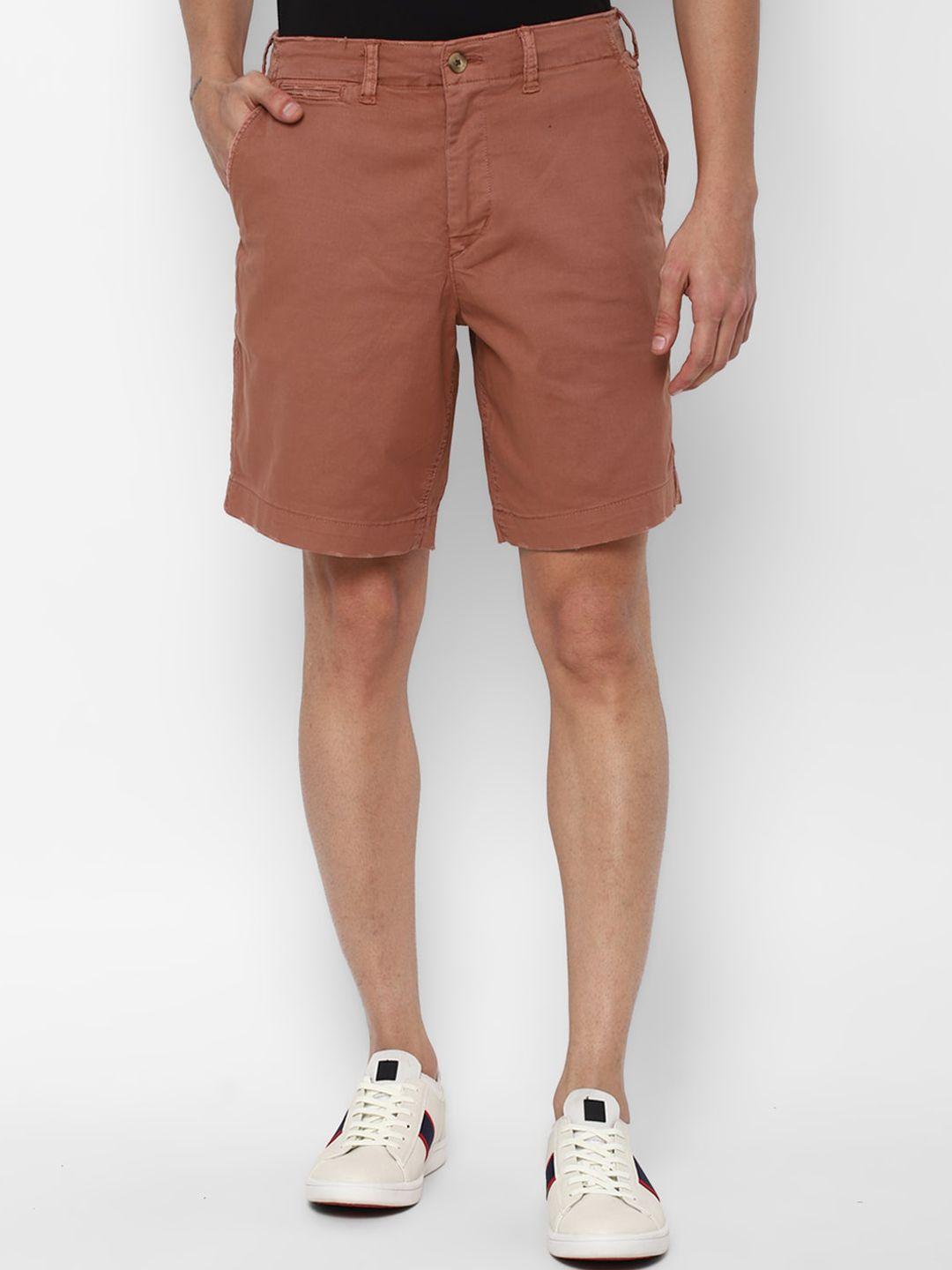 american eagle outfitters men brown solid regular-fit shorts