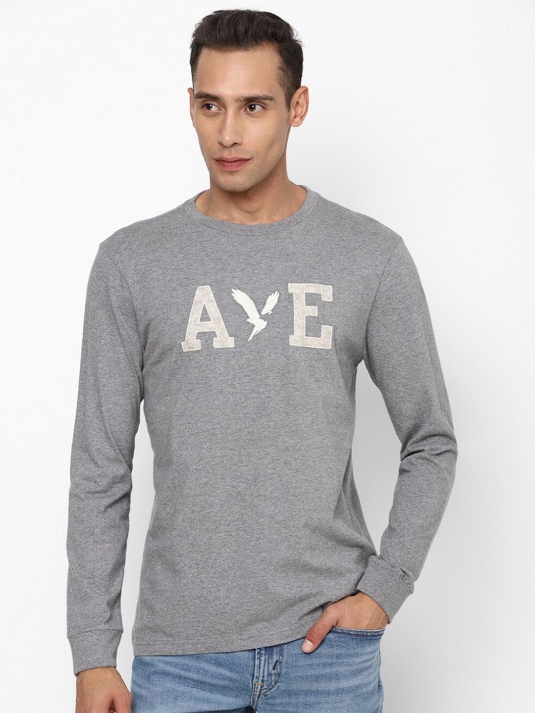 american eagle outfitters men typography printed pure cotton t-shirt