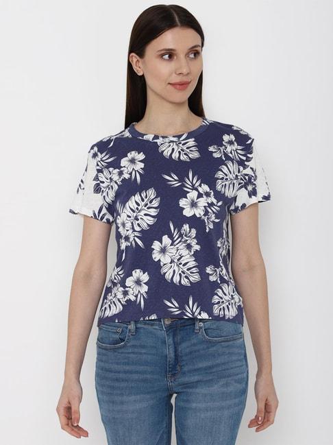american eagle outfitters navy floral print t-shirt