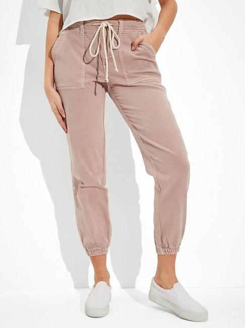 american eagle outfitters pink mid rise joggers