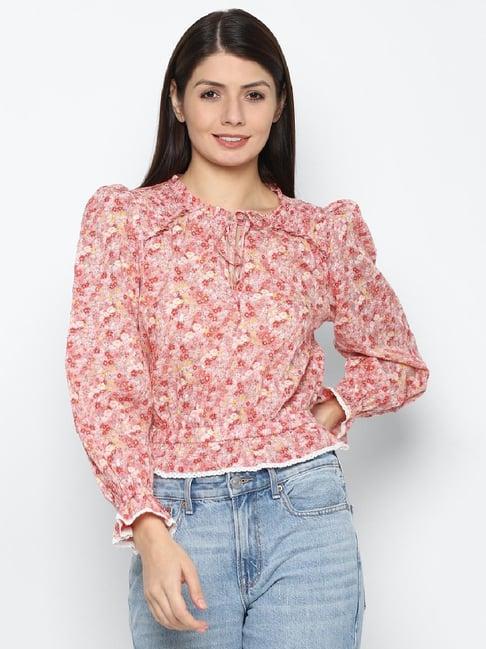 american eagle outfitters pink printed cotton top