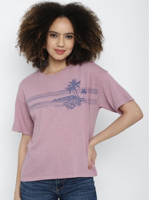 american eagle outfitters purple cotton printed t-shirt