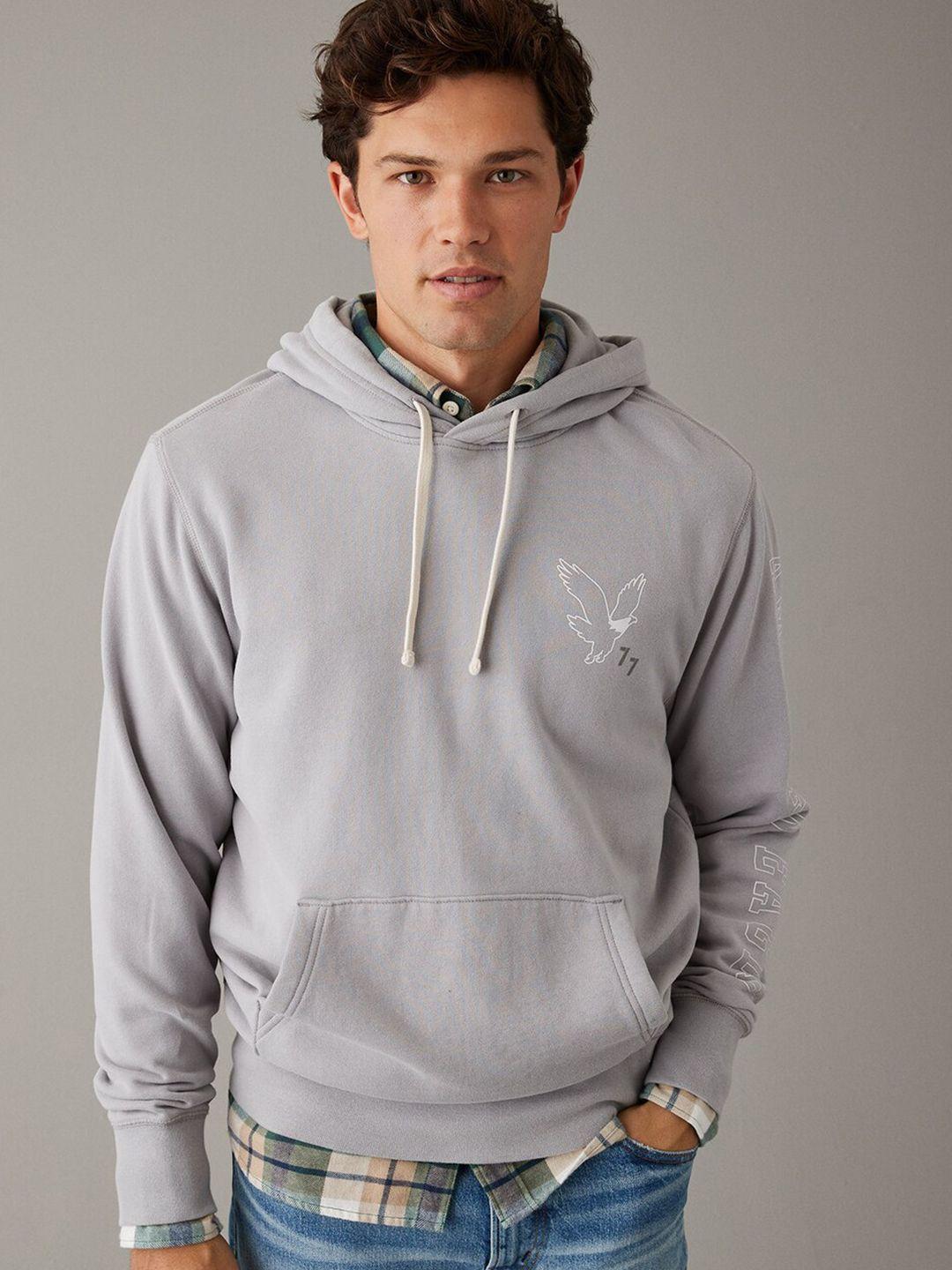 american eagle outfitters typography printed hooded pullover sweatshirt