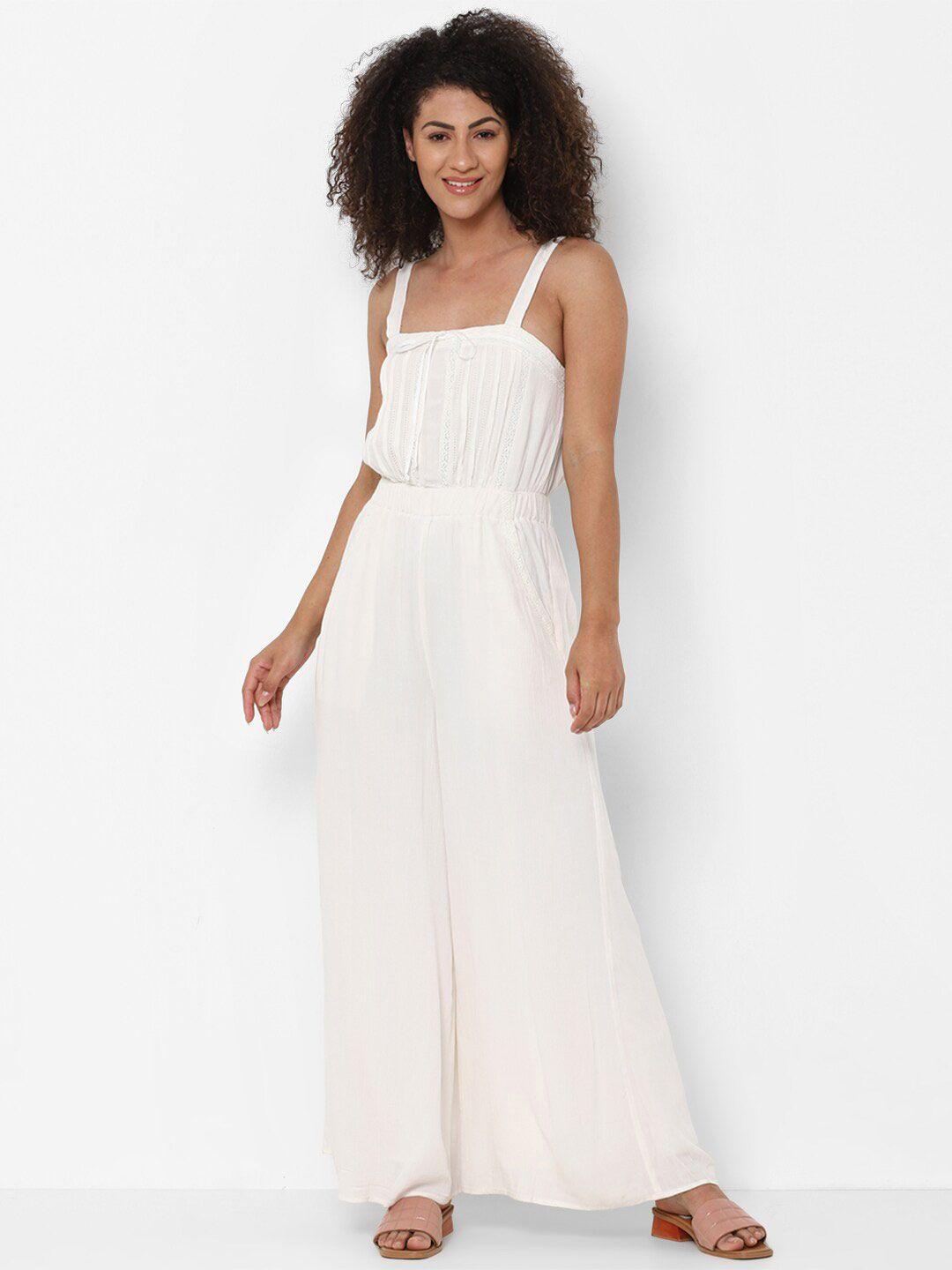 american eagle outfitters white basic jumpsuit