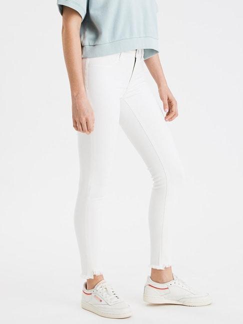 american eagle outfitters white cotton jeggings