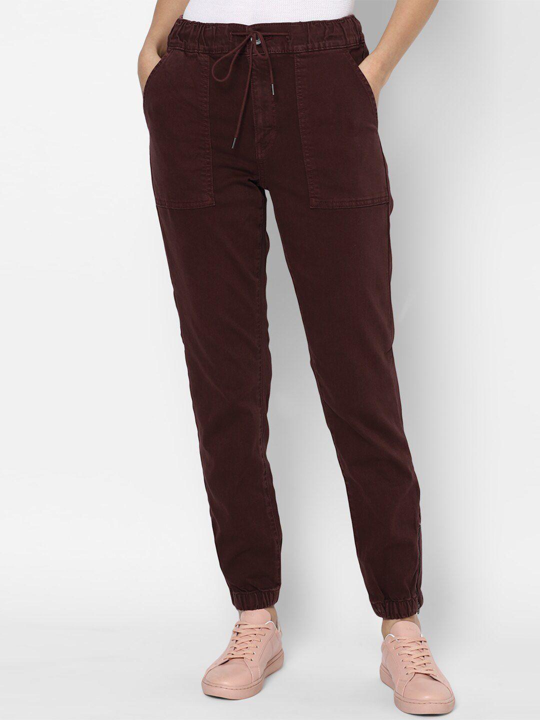 american eagle outfitters women burgundy solid skinny-fit jeggings