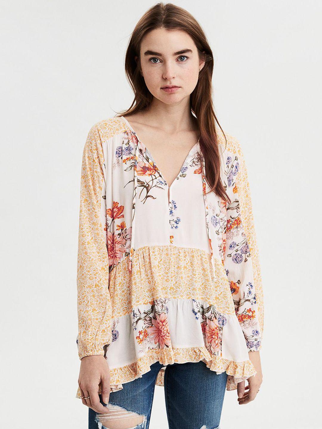 american eagle outfitters women multicoloured printed a-line top