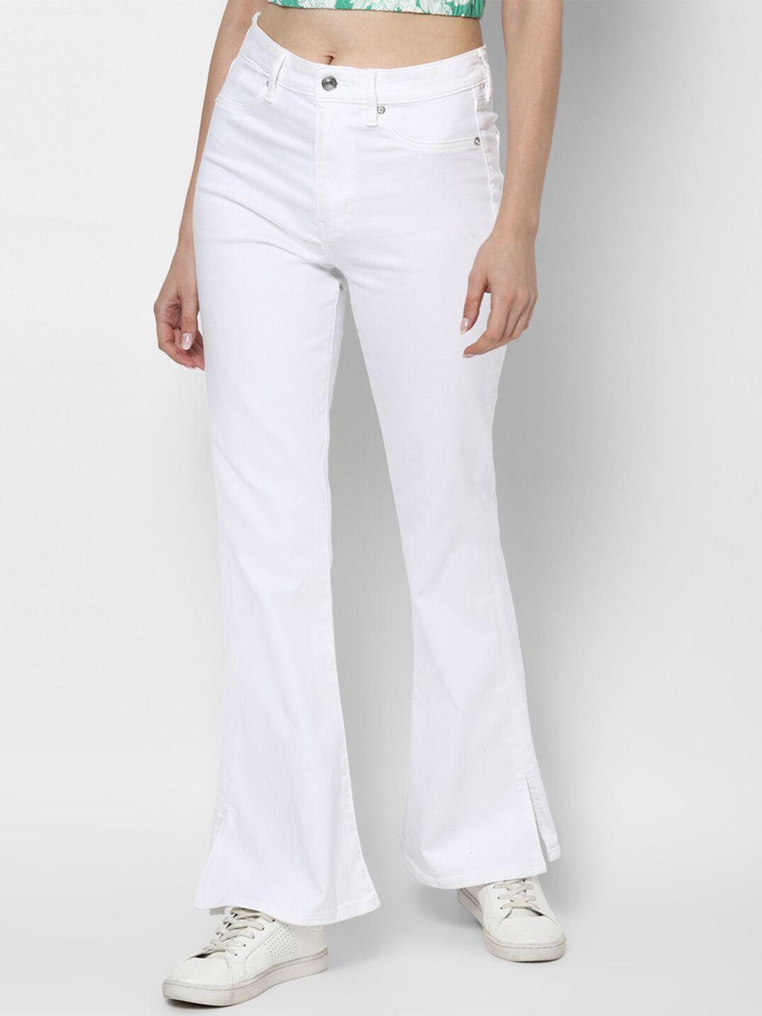american eagle outfitters women white slim fit high-rise jeans