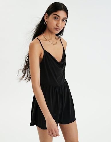 american-eagle-women-black-cowl-neck-romper