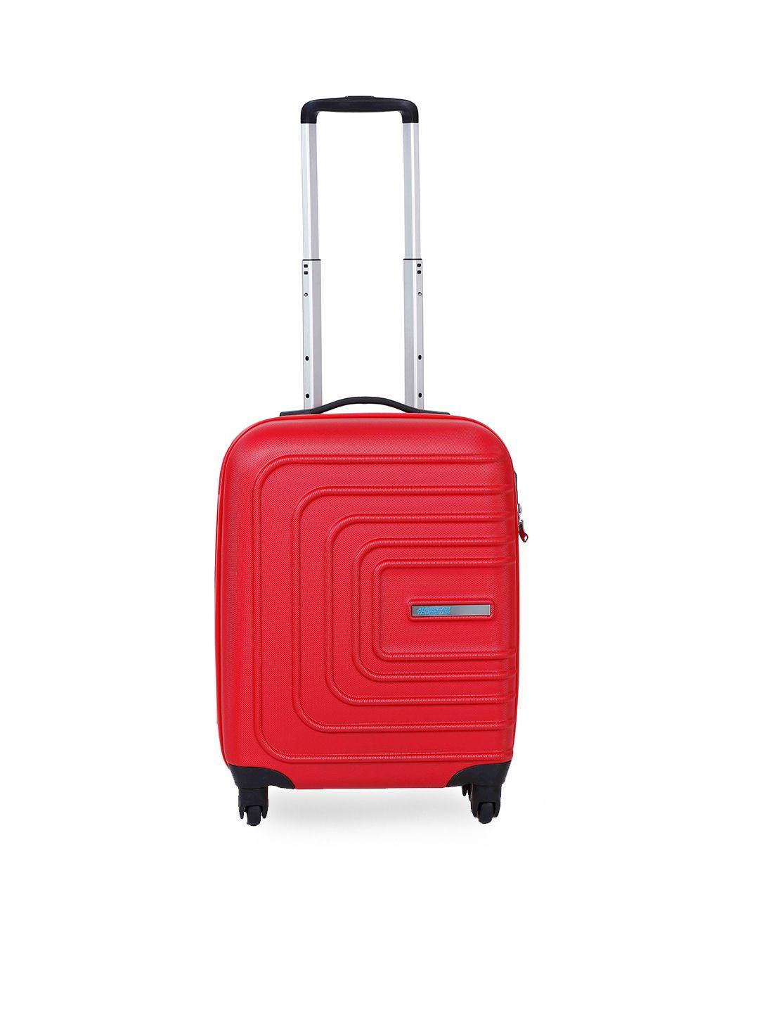 american tourister  unisex red small trolley suitcase