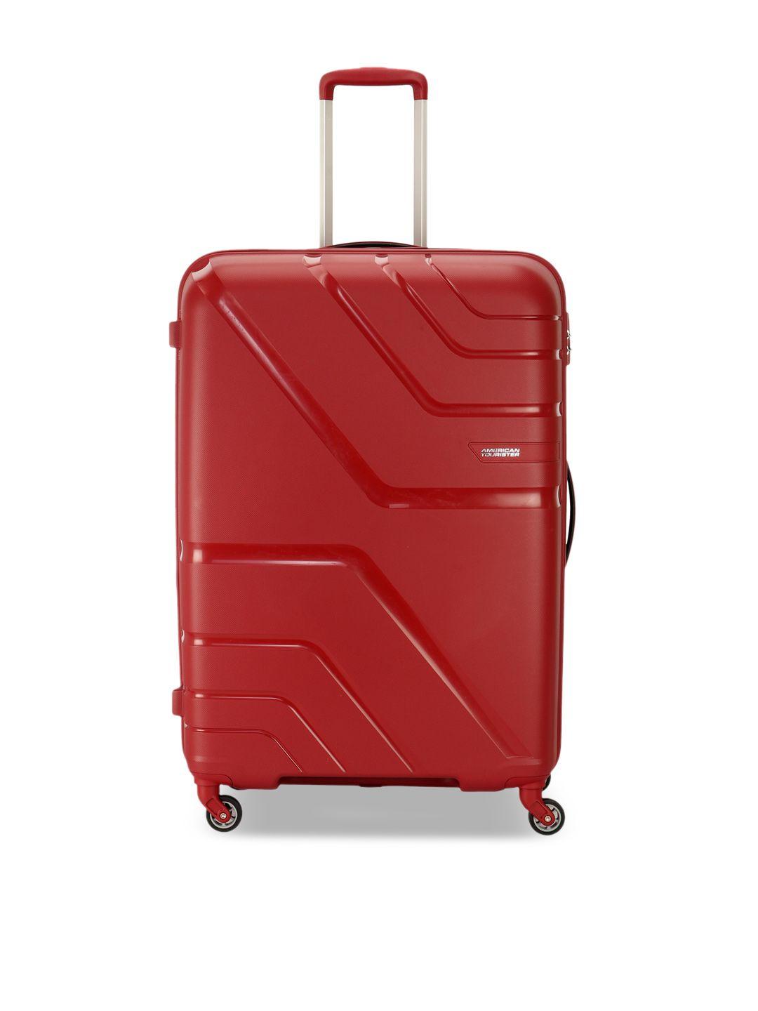 american tourister textuted hard-sided large trolley bag