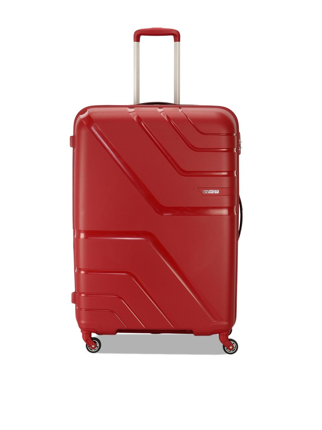 american tourister textuted hard-sided medium trolley bag