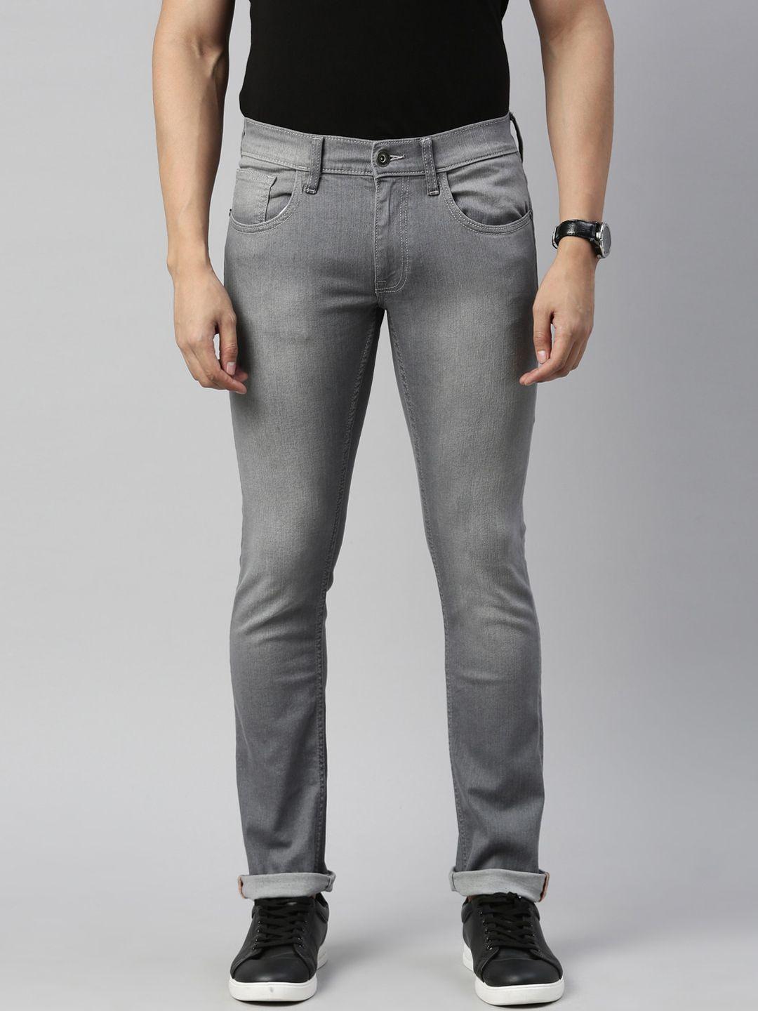 american bull men grey skinny fit heavy fade stretchable jeans