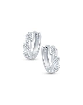 american diamond-studded bali huggie earrings