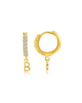 american diamond-studded bali huggie earrings