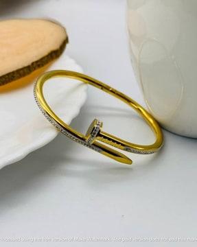 american diamond-studded nail cuff bracelet