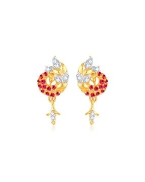 american diamond-studded peacock stud earrings