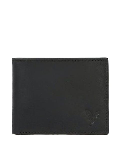 american eagle black casual leather bi-fold wallet for men
