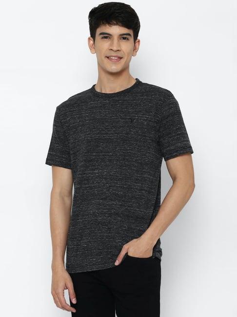 american eagle black regular fit texture t-shirt