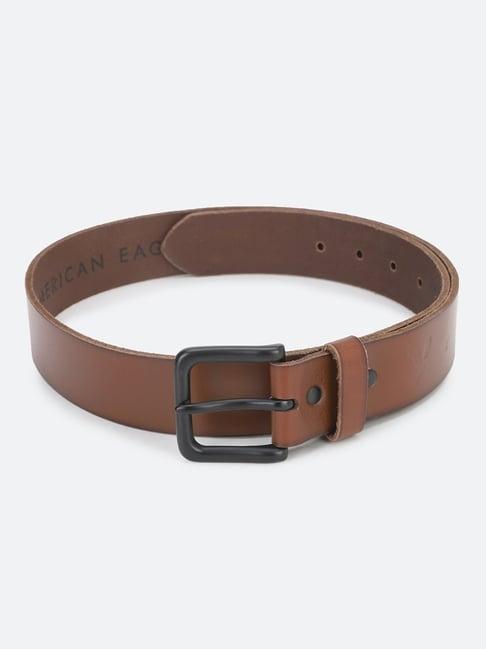american eagle brown leather solid waist belt