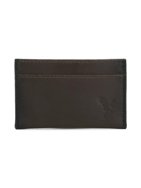 american eagle brown solid leather wallet for men