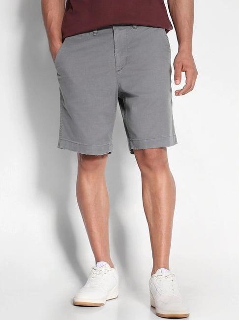 american eagle grey cotton regular fit shorts