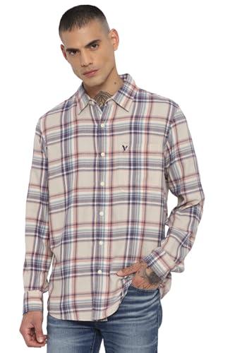 american eagle men's regular fit shirt (wec0152179161_cream