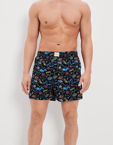 american eagle men black galaxy stretch boxer short