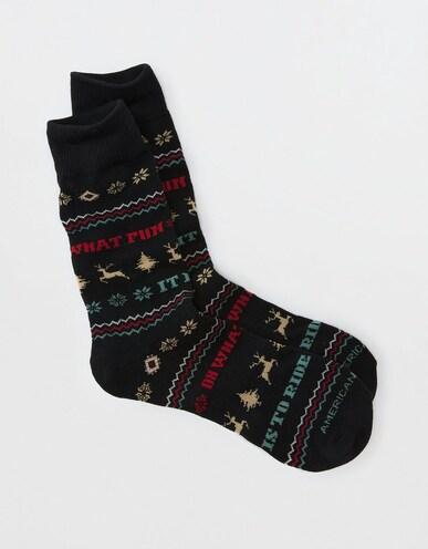 american eagle men black oh what fun sock