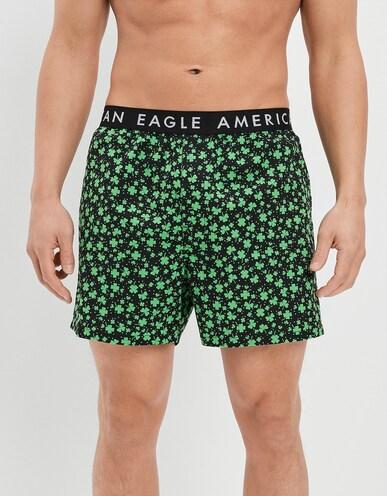 american eagle men black shamrock stretch boxer short