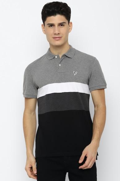 american eagle men black striped polo shirt