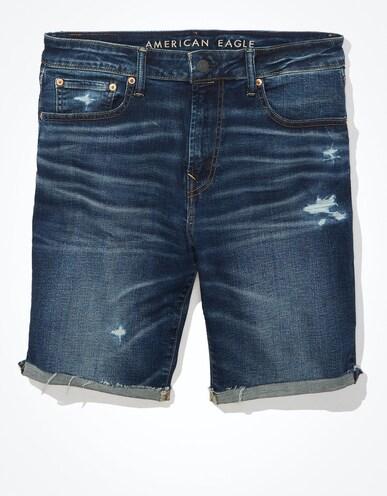 american eagle men blue airflex+ 9 inches denim short