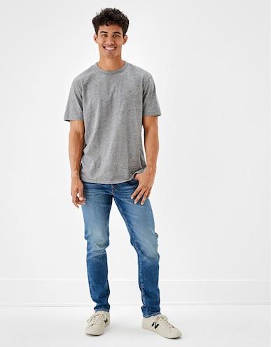 american eagle men blue airflex+ athletic skinny jean