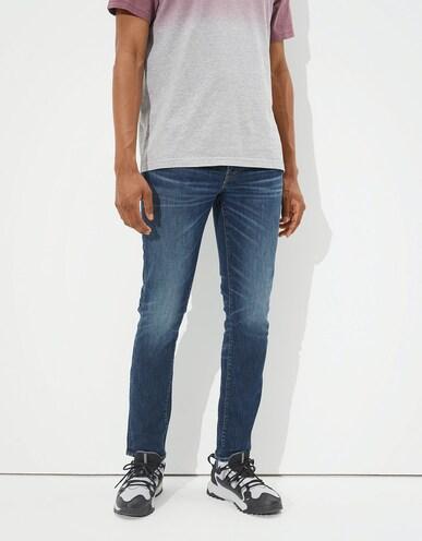 american eagle men blue airflex+ slim jean