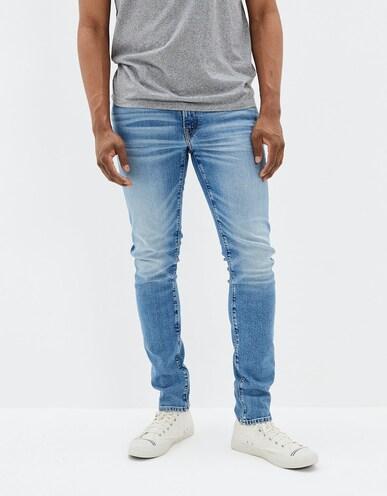 american eagle men blue airflex+ slim jean