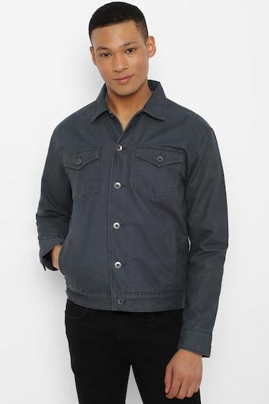 american eagle men blue canvas trucker jacket