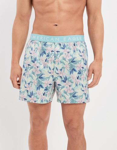 american eagle men blue floral stretch boxer short