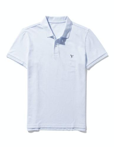 american eagle men blue slim flex polo shirt